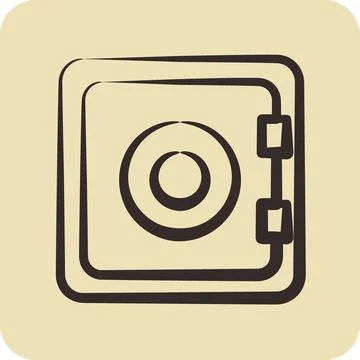 Icon Bank Safe. suitable for Security symbol. hand drawn style. simple desi.. Stock Illustration