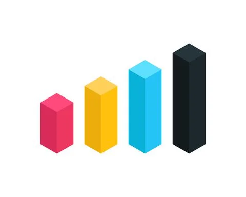 Icon bar chart single icon simple graphic designs . Colourful chart bar icon  Stock Illustration