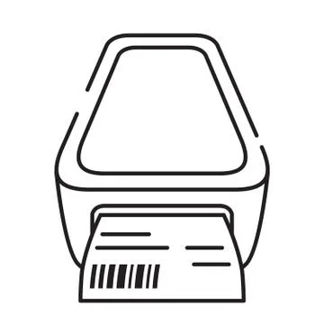 Icon bar code printer.Label printer Vector flat Check print. Stock Illustration