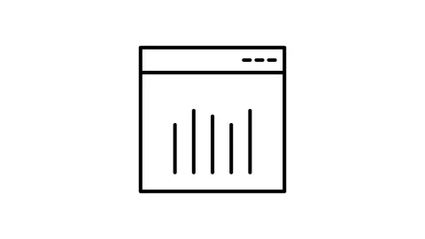 Icon of a bar graph, representing data visualization .. Video stock 334037419