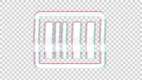 Icon barcode is distorted. Glitch. Noise, chromatic aberration, geometric Stock Illustration