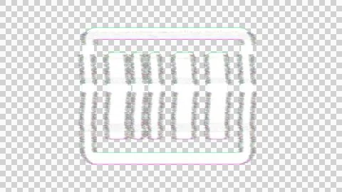 Icon barcode is distorted. Glitch. Noise, chromatic aberration, geometric Stock Illustration