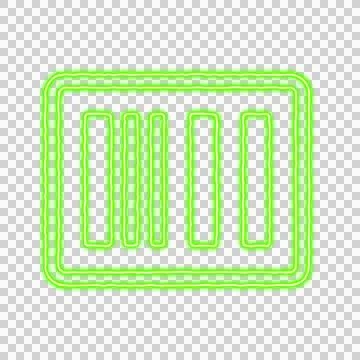 Icon barcode from the flow of energy of green color. Shimmering neon Stock Illustration