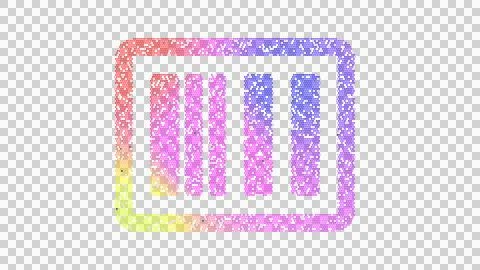 Icon barcode is made up of LED square shapes. There are bright diodes and there イラスト素材