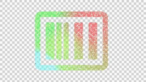 Icon barcode is made up of LED square shapes. There are bright diodes and there Stock Illustration