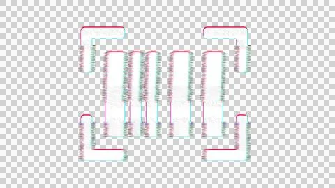 Icon barcode read is distorted. Glitch. Noise, chromatic aberration, geometric Stock Illustration