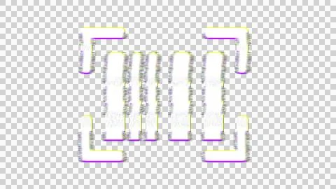 Icon barcode read is distorted. Glitch. Noise, chromatic aberration, geometric Stock Illustration