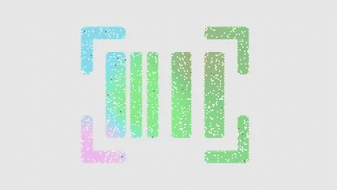 Icon barcode read is made up of LED square shapes that shimmer and flicker. Stock Footage 296474565