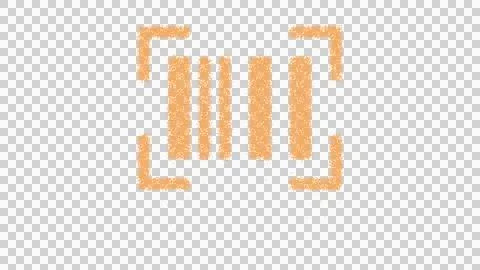 Icon barcode read is made of yellow grains of sand. Some grains of sand fall Stock Illustration