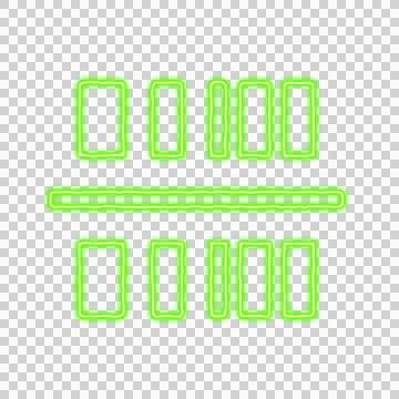 Icon barcode scan from the flow of energy of green color. Shimmering neon Stock Illustration
