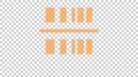 Icon barcode scan is made of yellow grains of sand. Some grains of sand fall Illustrazione stock