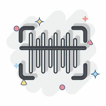 Icon Barcode Scan. related to Contactless symbol. Comic Style. simple desig.. Illustrazione stock