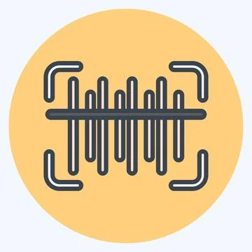 Icon Barcode Scan. related to Contactless symbol. Color Mate Style. simple .. Illustrazione stock