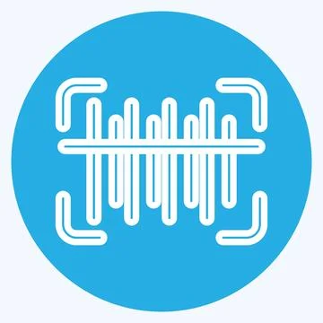 Icon Barcode Scan. related to Contactless symbol. Blue Eyes Style. simple d.. Illustrazione stock