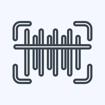 Icon Barcode Scan. related to Contactless symbol. Line Style. simple design.. Illustrazione stock