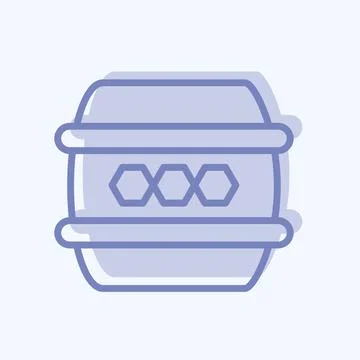 Icon Barrel. suitable for Bee Farm. two tone style. simple design editable. d Stock Illustration