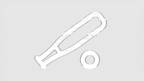 Icon baseball is distorted. Glitch. Noise, chromatic aberration, geometric Video stock 305735997