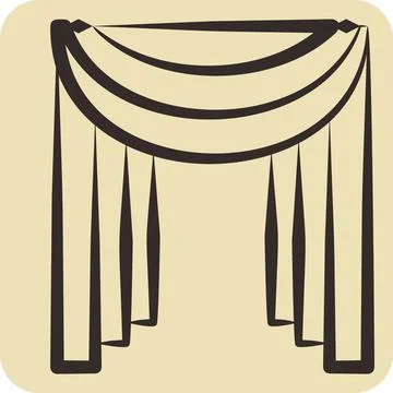 Icon Basic Swag. related to Curtains symbol. hand drawn style. simple desig.. Illustrazione stock