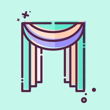 Icon Basic Swag. related to Curtains symbol. MBE style. simple design edita.. Illustrazione stock