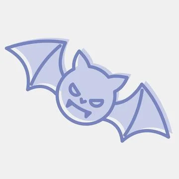 Icon bat. Illustration of halloween elements. Icon in two tone style. Stock Illustration