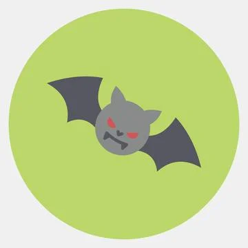 Icon bat. Illustration of halloween elements. Icon in color mate style. Stock Illustration