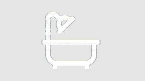 Icon bath is distorted. Glitch. Noise, chromatic aberration, geometric Stock Footage 301770618