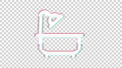 Icon bath is distorted. Glitch. Noise, chromatic aberration, geometric Stock Illustration