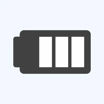 Icon Battery 1. suitable for Mobile Apps symbol. glyph style. simple design e Stock Illustration