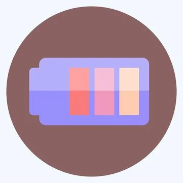 Icon Battery 1. suitable for Mobile Apps symbol. flat style. simple design ed Stock Illustration