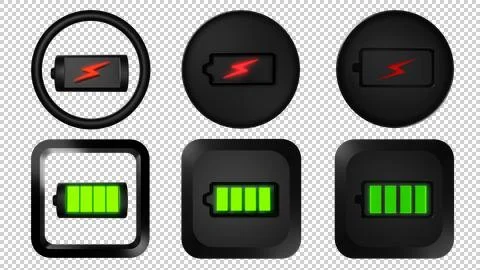 Icon Battery Charge 3D pack six Photo Stock Illustration