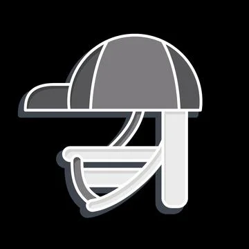 Icon Batting Helmet. related to Baseball symbol. glossy style. simple desig.. Stock Illustration