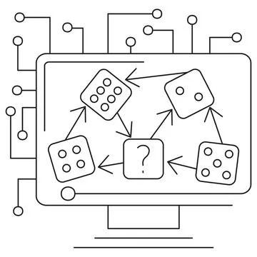 Icon of Bayesian network in AI Stockillustratie