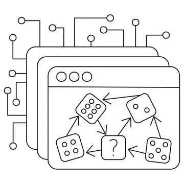 Icon of Bayesian network in artificial intelligence and data science Stockillustratie
