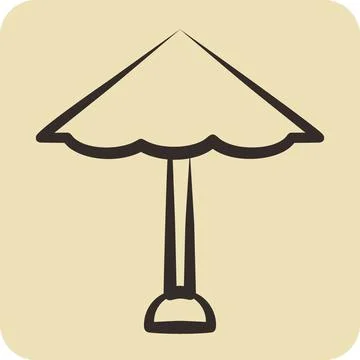 Icon Beach. suitable for Summer symbol. hand drawn style. simple design edi.. Stock Illustration