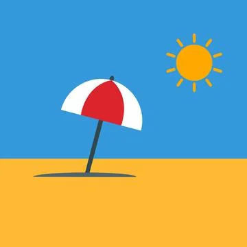 Icon of a beach umbrella 스톡 일러스트