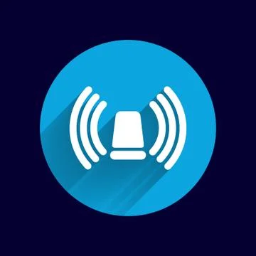 Icon beacon siren isolated caution police white medical Stock Illustration