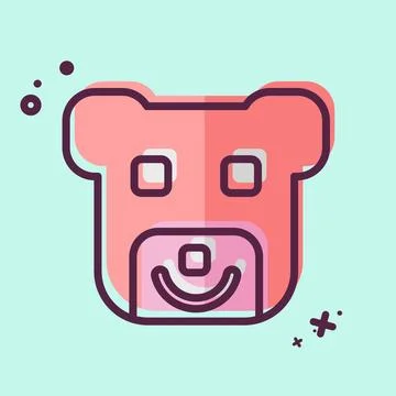 Icon Bear. related to Animals symbol. MBE style. design editable イラスト素材