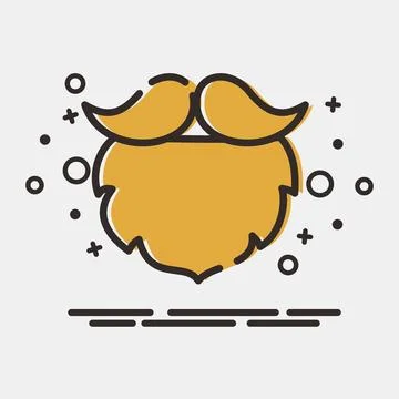 Icon beard and mustache. St. Patrick's Day celebration elements. Icons in M.. Illustrazione stock