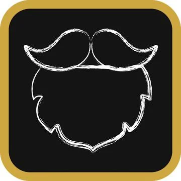 Icon beard and mustache. St. Patrick's Day celebration elements. Icons in c.. Stock Illustration