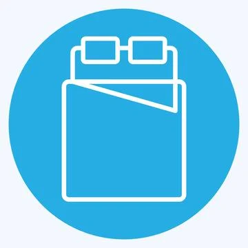 Icon Bed 2. related to Bedding symbol. blue eyes style. design editable Stock Illustration