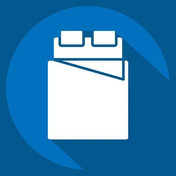 Icon Bed 2. related to Bedding symbol. long shadow style. design editable Stock Illustration
