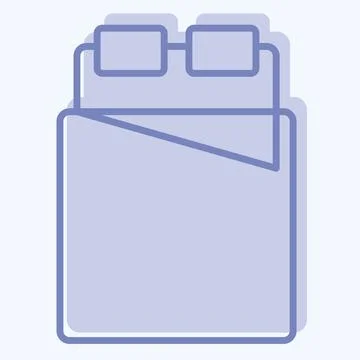 Icon Bed 2. related to Bedding symbol. two tone style. design editable Stock Illustration