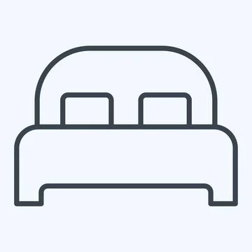 Icon Bed 3. related to Bedding symbol. line style. design editable Stock Illustration