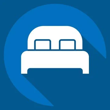 Icon Bed 3. related to Bedding symbol. long shadow style. design editable Stock Illustration