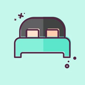 Icon Bed 3. related to Bedding symbol. MBE style. design editable Stock Illustration