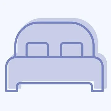 Icon Bed 3. related to Bedding symbol. two tone style. design editable Stock Illustration