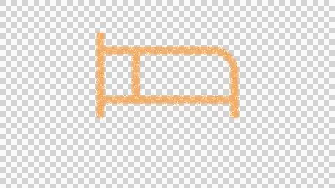 Icon bed empty is made of yellow grains of sand. Some grains of sand fall down. Stock Illustration