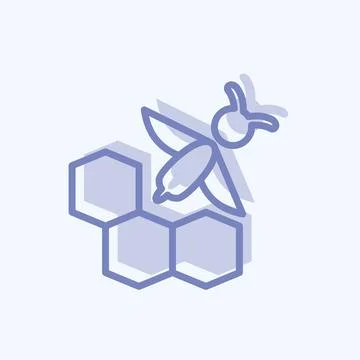 Icon Bee Farm. suitable for Bee Farm. two tone style. simple design editable. Stock Illustration