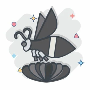 Icon Bee. related to Apiary symbol. comic style. simple design editable. si.. 스톡 일러스트