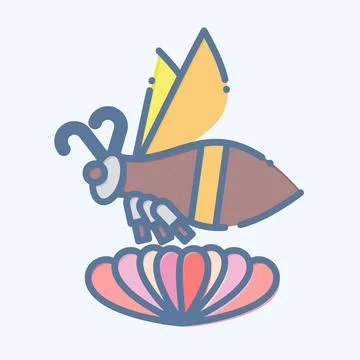 Icon Bee. related to Apiary symbol. doodle style. simple design editable. s.. 스톡 일러스트
